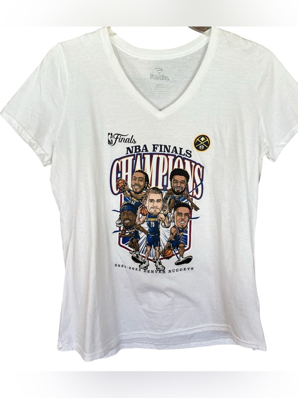 Denver Nuggets 2023 Champions Caricature Shirt Women’s Large NWT Fanatics Tee